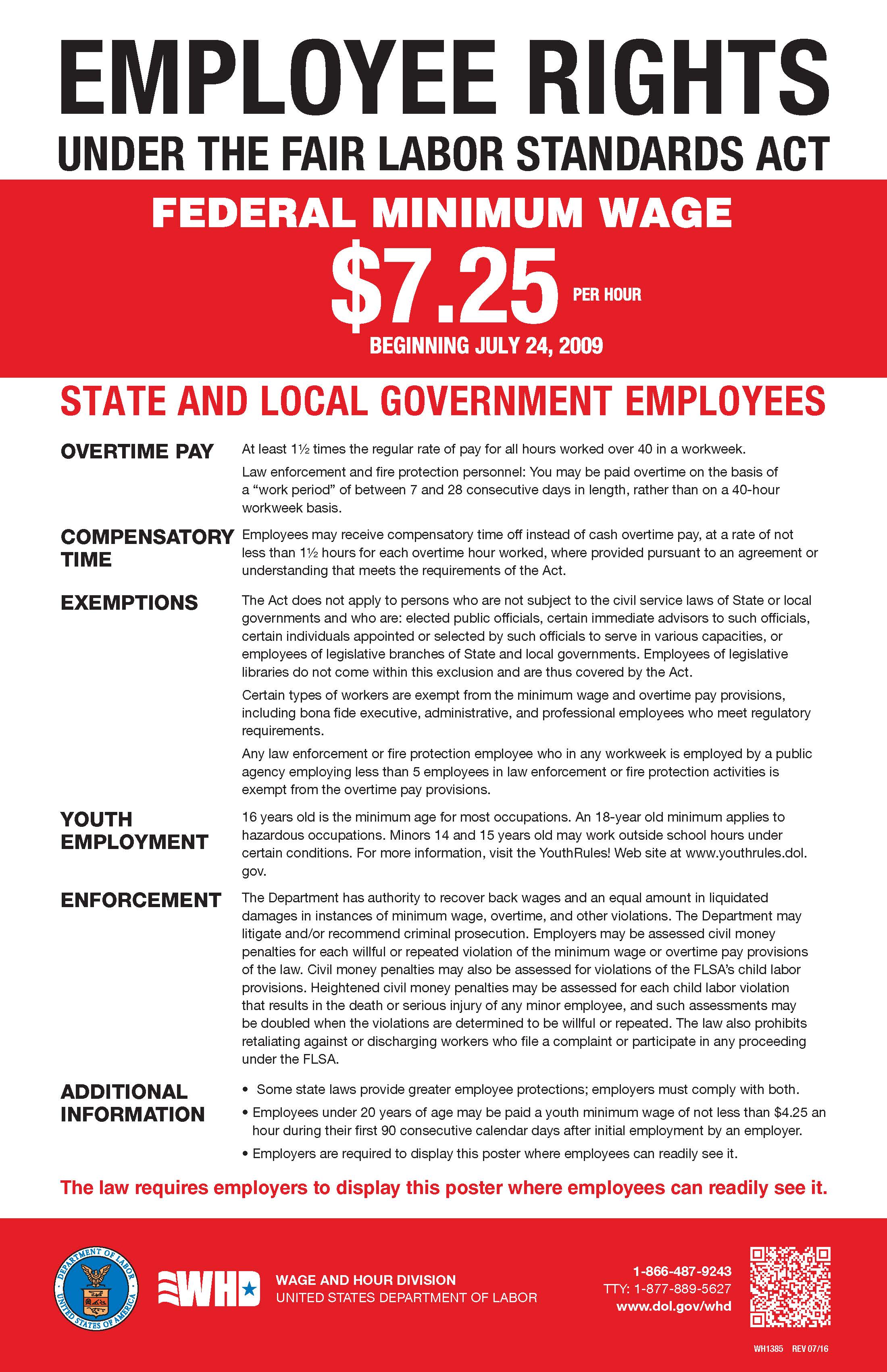 Federal Minimum Wage poster